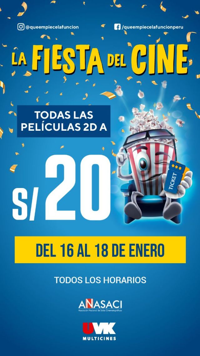 Vuelve la Fiesta del cine este 2023 Desde el lunes 16 al miércoles